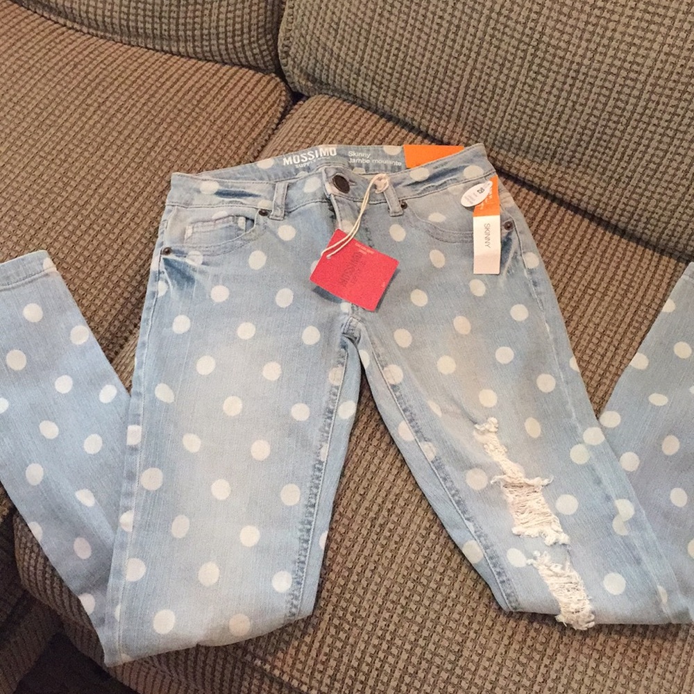 Mossimo light blue polka do jeans